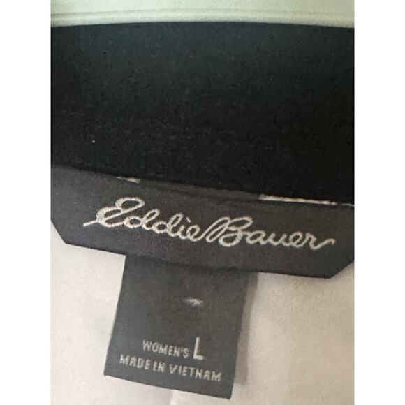 Eddie Bauer Jacket Emberlite Hybrid Zip Up Puffer White Black Womens Large - Picture 8 of 8